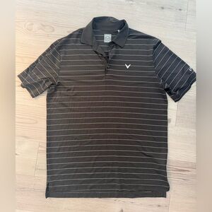 Callaway Black Striped Polo Shirt